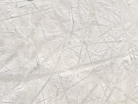 Ice background with marks from skating and hockey.の写真素材