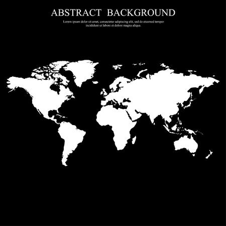 Black Political World Map Illustrationのイラスト素材