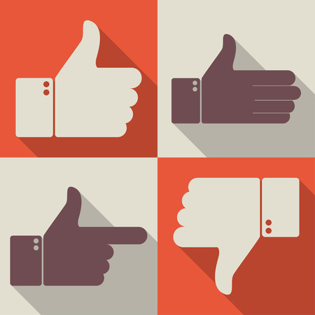 Thumbs up like dislike icons for social network web app like. Symbol hand with thumb upのイラスト素材