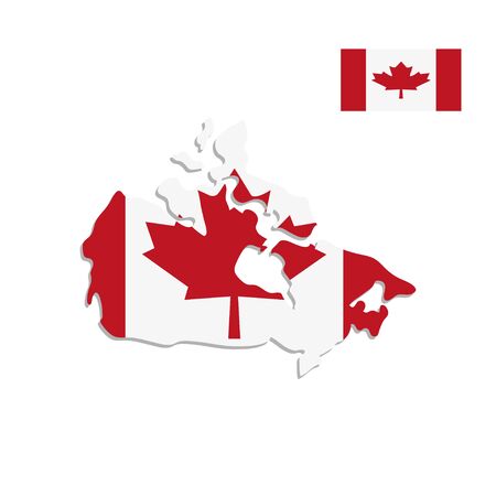 Canada map and flag on a white backgroundのイラスト素材