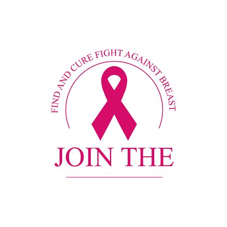 Pink Breast Cancer Ribbon isolated on whiteのイラスト素材