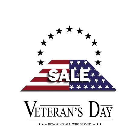 Sign Veteran's Day on white backgroundのイラスト素材
