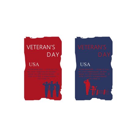 Set of brochure, poster templates in veterans day styleのイラスト素材