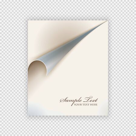 The curved sheet of paper on isolate background, stylish designのイラスト素材