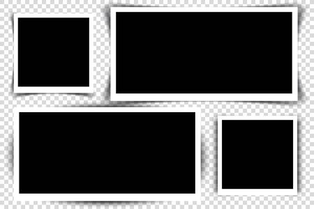 Set of Retro photo frames with shadows. Vector illustration. EPS10のイラスト素材