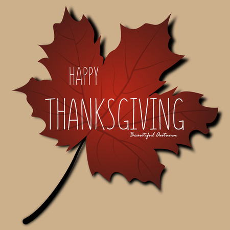 Happy Thanksgiving Day background. Autumn poster or banner with leavesのイラスト素材