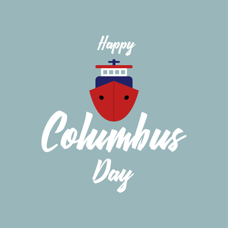 Columbus Day. The trend calligraphy. Vector illustrationのイラスト素材
