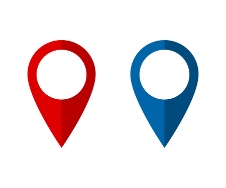 Map pin icon in flat style. Pin iconのイラスト素材