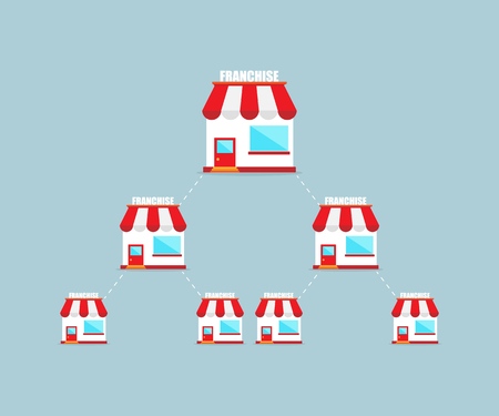 Franchise business concept, franchise marketing systemのイラスト素材