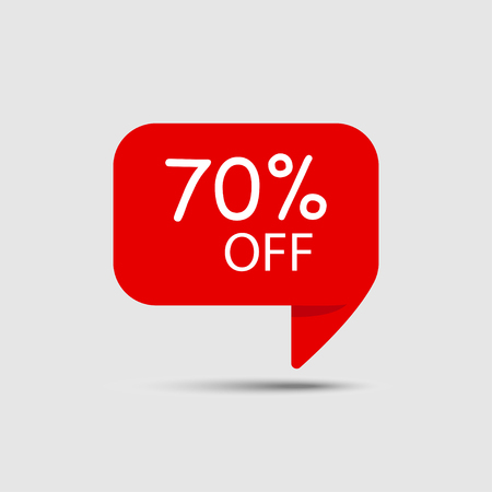 Special Offer Sale. 70% OFF. Sale red Tag. Discount Stickerのイラスト素材