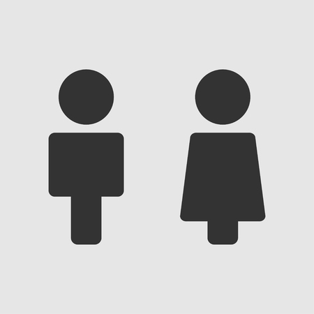 Vector People icon. Man and woman icon on white backgroundのイラスト素材