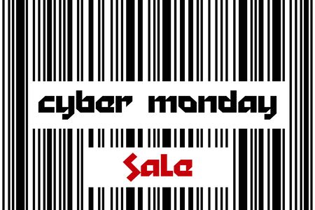 Cyber Monday Sale. Sale poster with Barcodeのイラスト素材