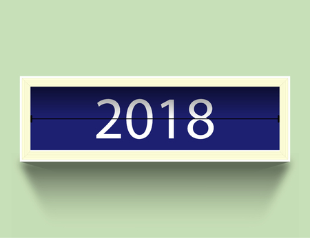 Calendar 2018. Countdown timer 2018 year and with shadow. Vector illustrationのイラスト素材