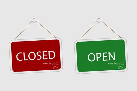 Vector Closed and Open, Store Signのイラスト素材