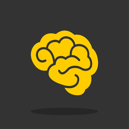 Brain - Vector icon brain in flat designのイラスト素材