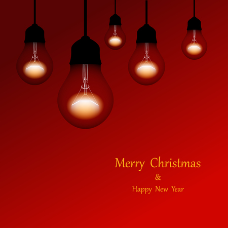 Christmas lights, holiday background. Merry Christmas posterのイラスト素材