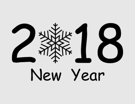 Vector 2018 New Year. Vector greeting cardのイラスト素材