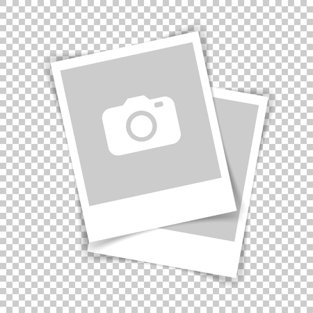 Retro photo frames with shadows. Vector illustrationのイラスト素材