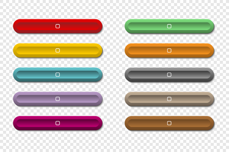 Colorful long buttons for your web design on isolated backgroundのイラスト素材