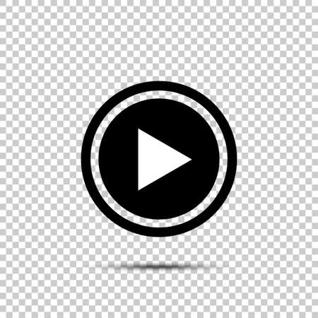 Play button icon in flat style on isolated backgroundのイラスト素材