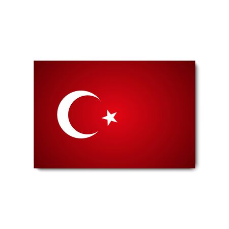 Flag Turkey with shadow on blank backgroundのイラスト素材