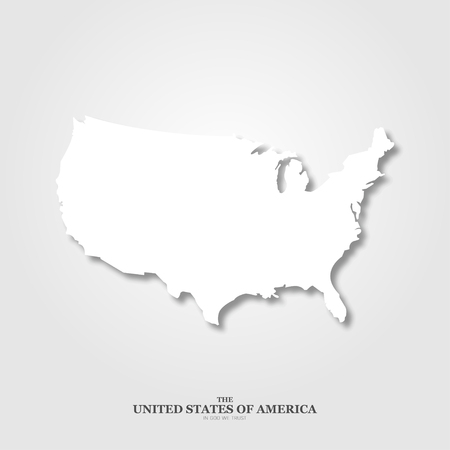 USA map with shadow on light backgroundのイラスト素材