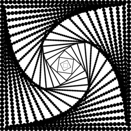 3D realistic spiral striped tunnel of dots.のイラスト素材