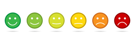 Rating Emoji icons, Set of Emoticons, Set flat Emoji like social icons Vector illustration.のイラスト素材