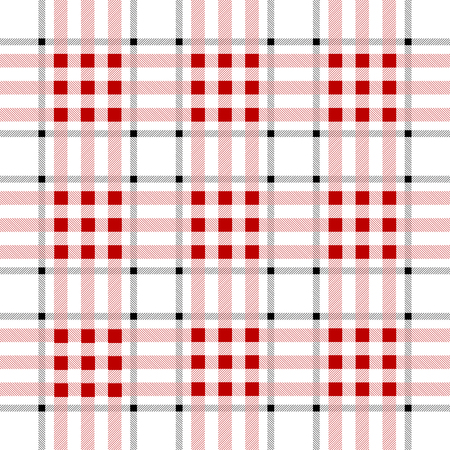 Vector Lumberjack plaid pattern. Tartan plaid seamles red and black. Vector illustrationのイラスト素材