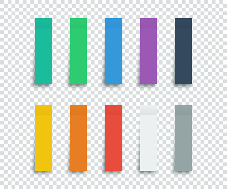 Colorful Stickers set isolated on transparent background. Stickers. Paper stickers tape with shadow. Vector colorful stickers for advertising designのイラスト素材