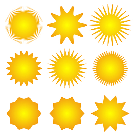 Set of sun icons. Spring. Summer. Autumn. Winterのイラスト素材