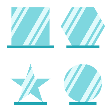 Set of glass of different geometric shapes in flat style for your designのイラスト素材