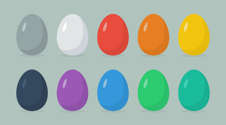 Happy Easter. Easter eggs in flat syleのイラスト素材