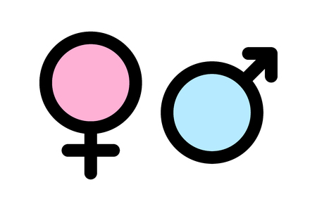 Sex icons. Male and female signs. Gender symbolsのイラスト素材