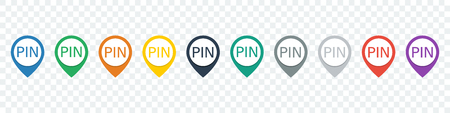 Set of location pin. Map pointers. Pin icons. Pointer iconsのイラスト素材