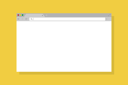 Simple browser window in flat design on yellow backgroundのイラスト素材
