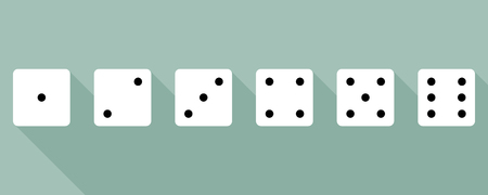 set of dice in flat style with shadowのイラスト素材