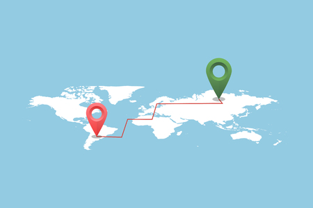 GPS navigation around the worldのイラスト素材