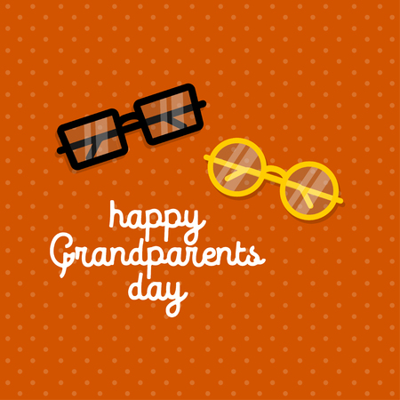 happy grandparents day. glasses on orange background. greeting card. eps10のイラスト素材