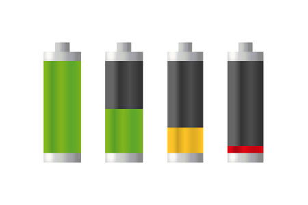 Set of realistic batteries charge. Charge level indicators. Eps10のイラスト素材