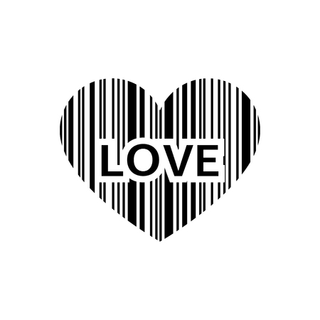 Print Love with a barcode in the form of a heart. Love concept for your design. Eps10のイラスト素材