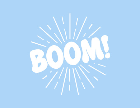 Comic lettering Boom in flat design. Comic speech bubble with emotional text Boom. Eps10
