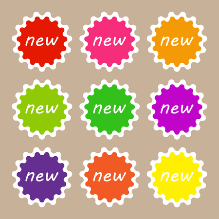 Set of colorful new labels in flat design. Eps10のイラスト素材