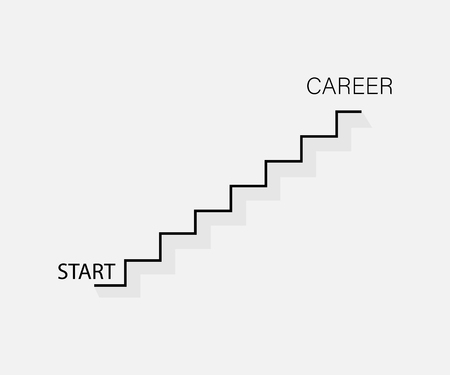 Stairs up. Business concept. Start to career. Business concept career. Flat design. Eps10のイラスト素材