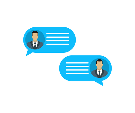 Correspondence of two people. Chat of two people. Messages with people icon. Eps10のイラスト素材