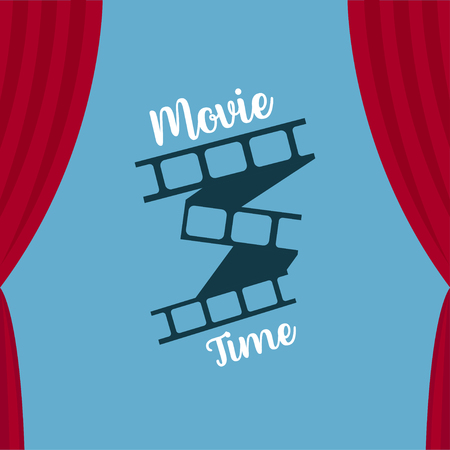 Movie time. Film strip icon. Poster or flyer for cinema. Eps10のイラスト素材