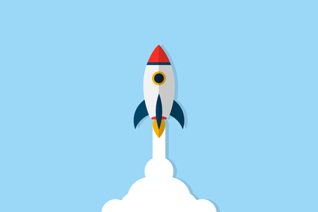 Startup concept. Start Up illustration. Rocket launch. Rocket fly up. Startup business concept. Eps10のイラスト素材