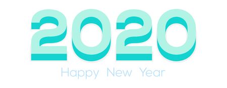 3d Happy New Year Logo. 2020 logo design. Happy New Year Text Design. Template cover 2020 year in...