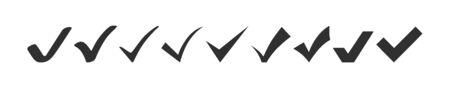 check mark collection. check mark black vector icons, isolated on white background. set of check...