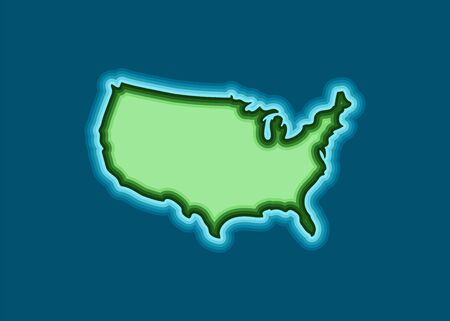 USA Map in trendy 3d design. 3d template USA Map with, isolated on white background. American Map illustration. Vector illustrationのイラスト素材